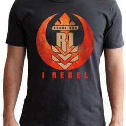 Auslauf 🔔 Abysse Corp Star Wars: Herren T-Shirt "I Rebel" - Dunkelgrau 😀