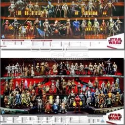 Brandneu 🤩 Hasbro Star Wars: 2 Seitiges Poster "The Legacy Collection & The Clone Wars" - 2009er Figuren 🌟
